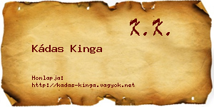 Kádas Kinga névjegykártya